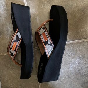 Coach wedge sandals size 8.5 - worn once